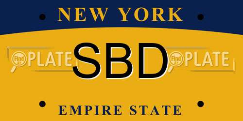 SBD New York License Plate