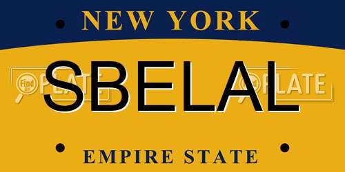 SBELAL New York License Plate