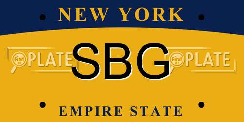 SBG New York License Plate