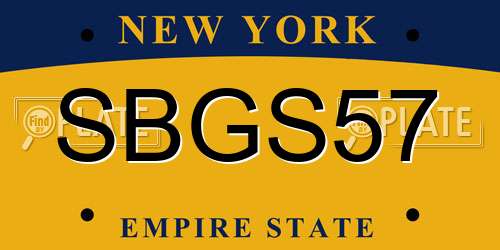 SBGS57 New York License Plate