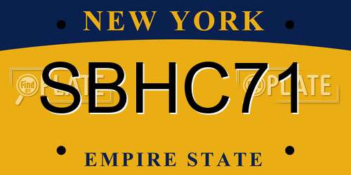 SBHC71 New York License Plate