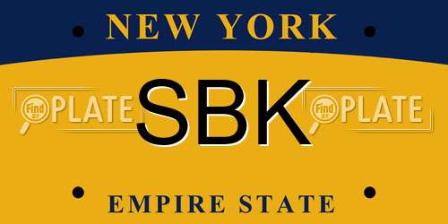 SBK New York License Plate
