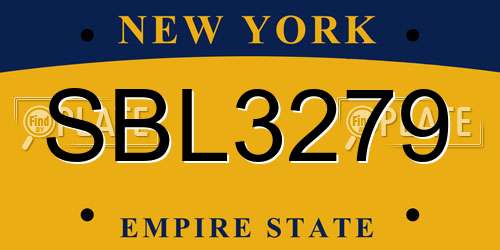 SBL3279 New York License Plate
