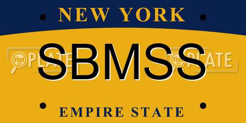 SBMSS New York License Plate