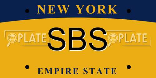 SBS New York License Plate