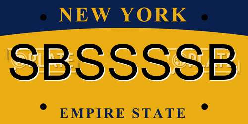 SBSSSSB New York License Plate