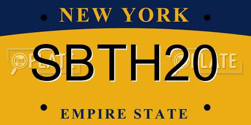SBTH20 New York License Plate