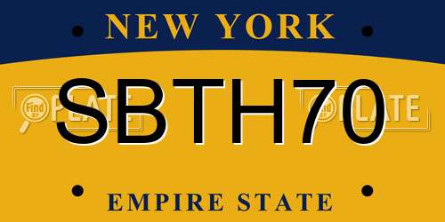 SBTH70 New York License Plate