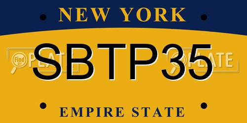 SBTP35 New York License Plate