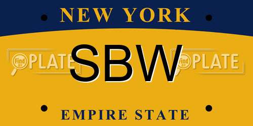 SBW New York License Plate