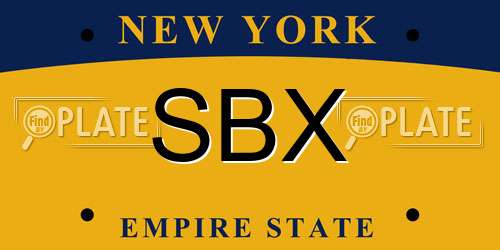 SBX New York License Plate