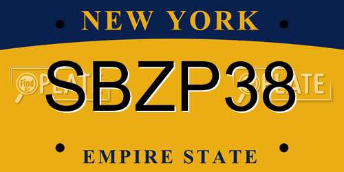 SBZP38 New York License Plate