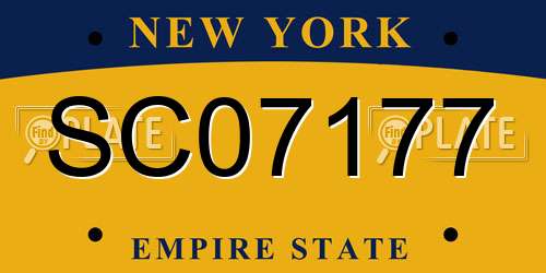 SC07177 New York License Plate