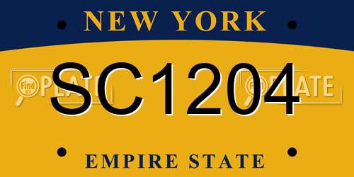 SC1204 New York License Plate