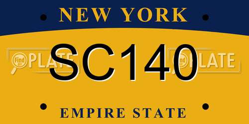 SC140 New York License Plate