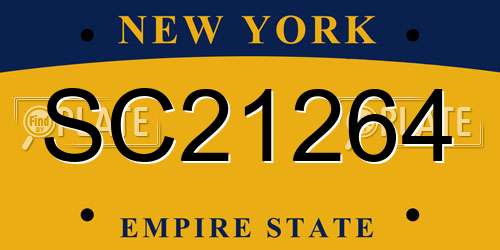 SC21264 New York License Plate