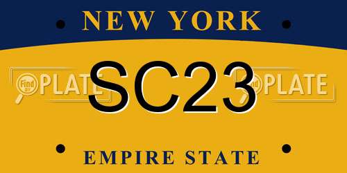 SC23 New York License Plate