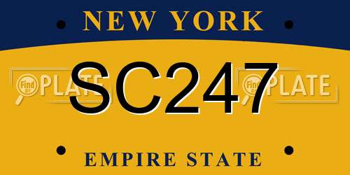 SC247 New York License Plate