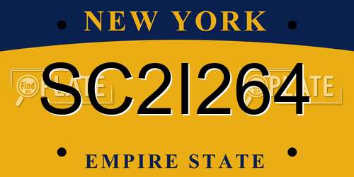 SC2I264 New York License Plate
