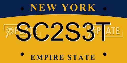 SC2S3T New York License Plate