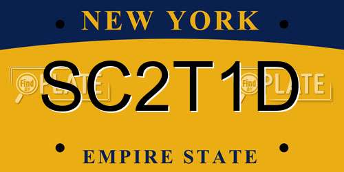 SC2T1D New York License Plate