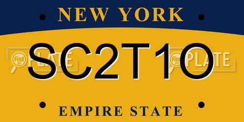 SC2T1O New York License Plate