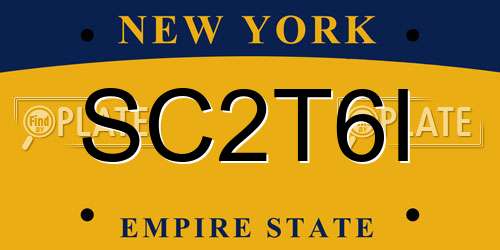 SC2T6I New York License Plate