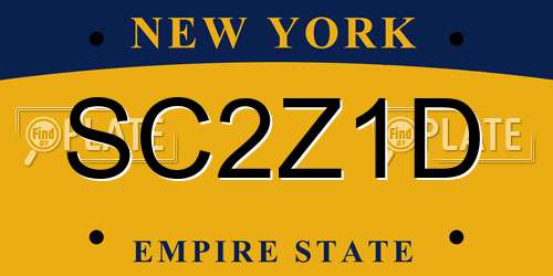 SC2Z1D New York License Plate