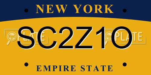 SC2Z1O New York License Plate