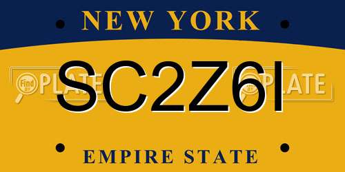 SC2Z6I New York License Plate