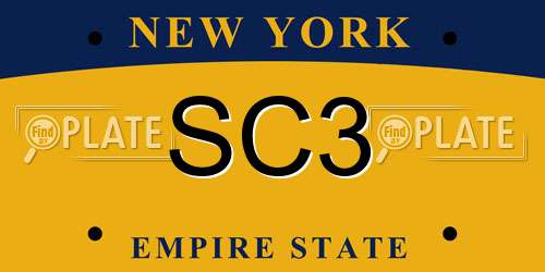 SC3 New York License Plate