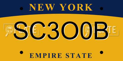 SC3O0B New York License Plate