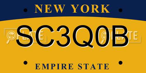 SC3Q0B New York License Plate