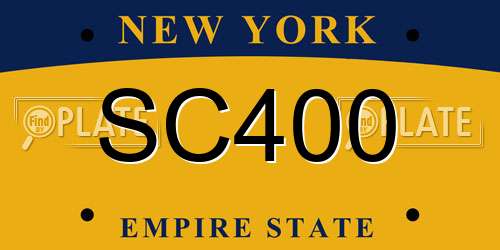 SC400 New York License Plate