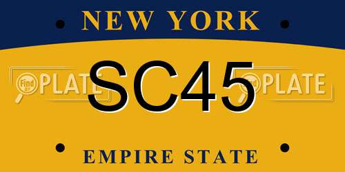SC45 New York License Plate