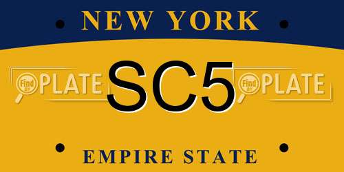 SC5 New York License Plate