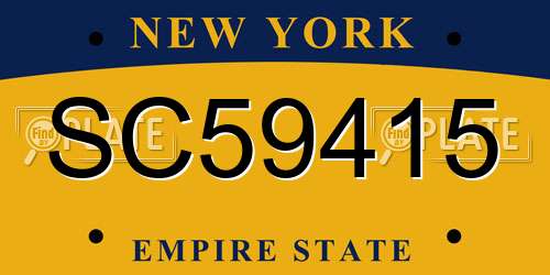 SC59415 New York License Plate