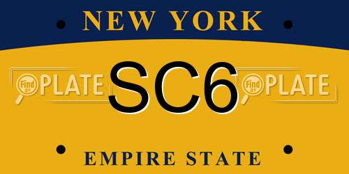 SC6 New York License Plate