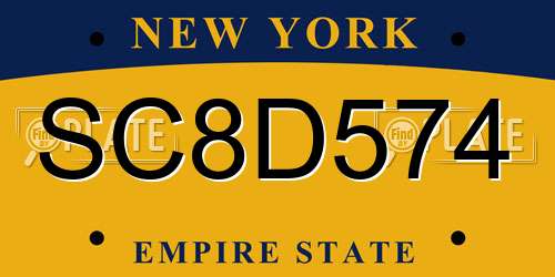 SC8D574 New York License Plate
