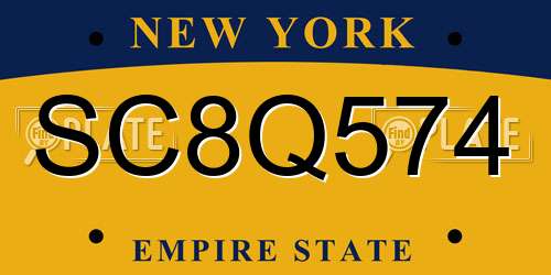 SC8Q574 New York License Plate