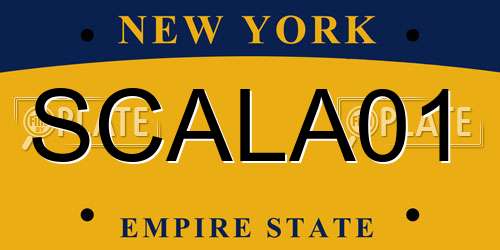 SCALA01 New York License Plate