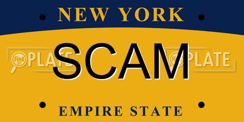 SCAM New York License Plate