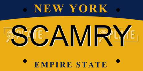 SCAMRY New York License Plate