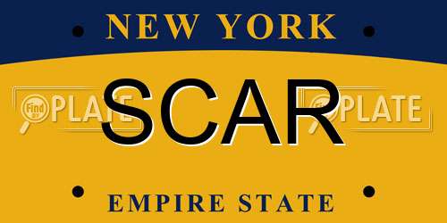 SCAR New York License Plate