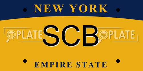 SCB New York License Plate