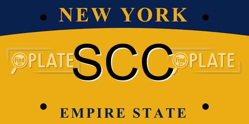 SCC New York License Plate