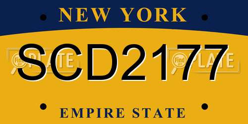 SCD2177 New York License Plate