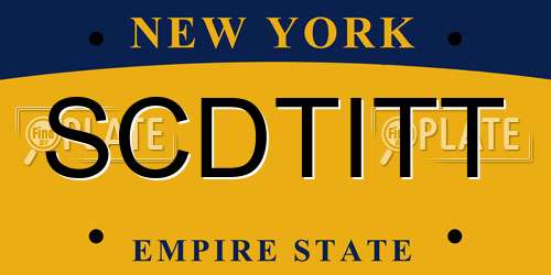 SCDTITT New York License Plate
