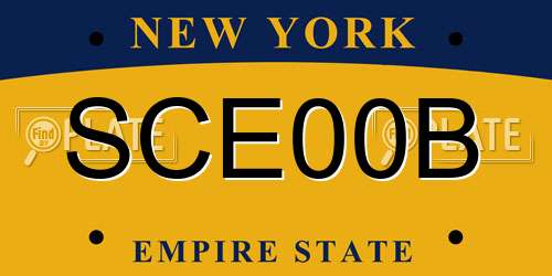 SCE00B New York License Plate