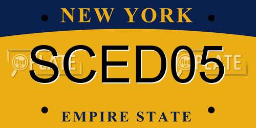 SCED05 New York License Plate